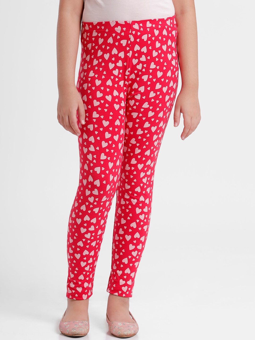 

De Moza Girls Toreador Pink Printed Ankle-Length Leggings