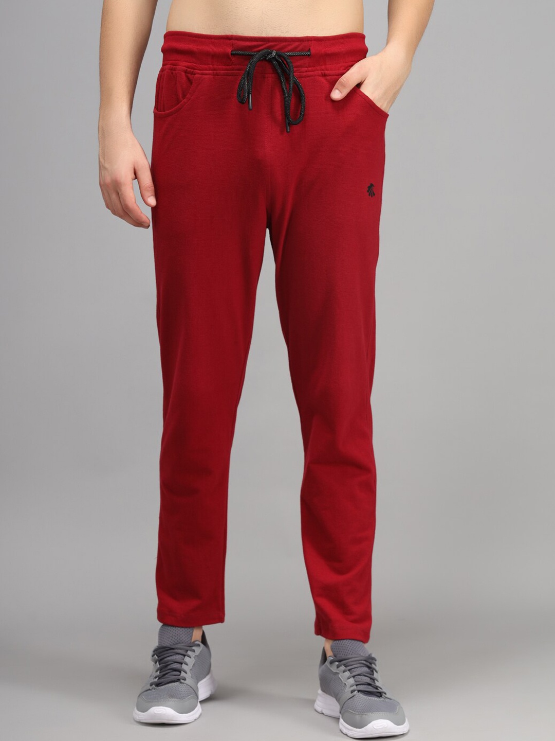 

Gallus Men Red Solid Cotton Track Pants