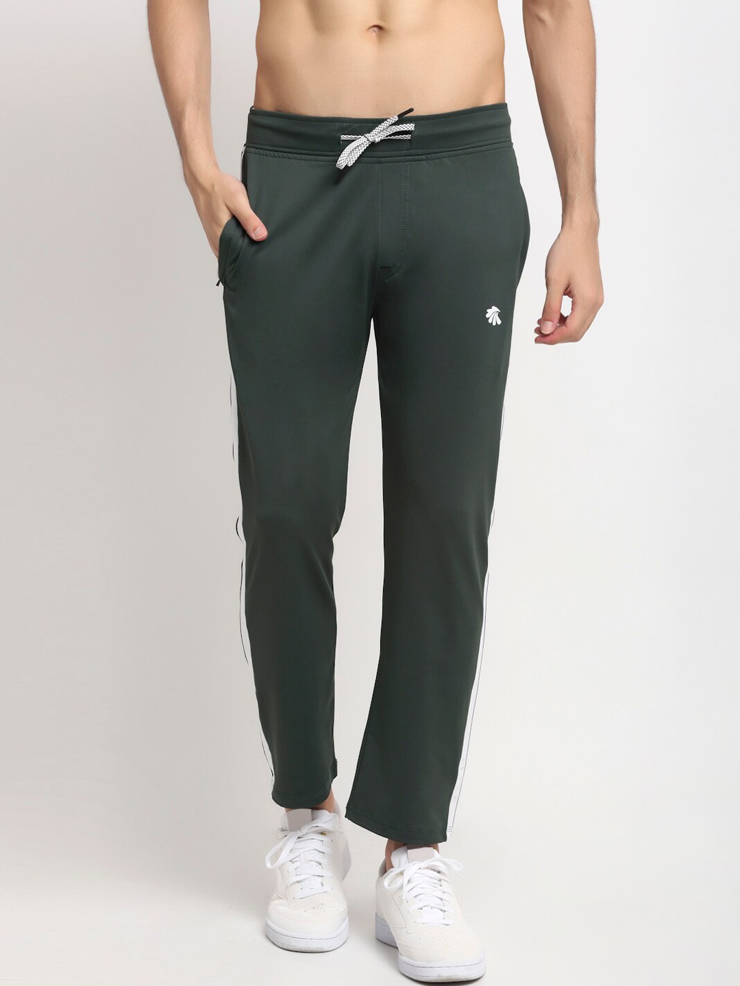 

Gallus Men Green & White Colourblocked Track Pants