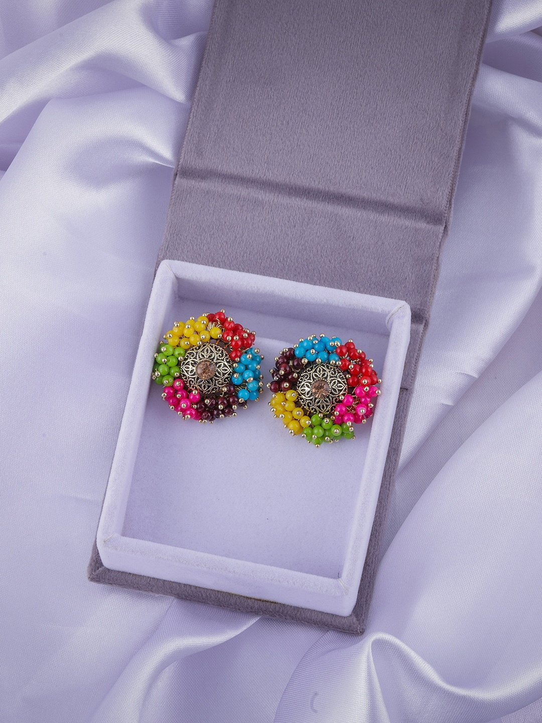 

Brandsoon Women Multicoloured Circular Studs Earring, Multi