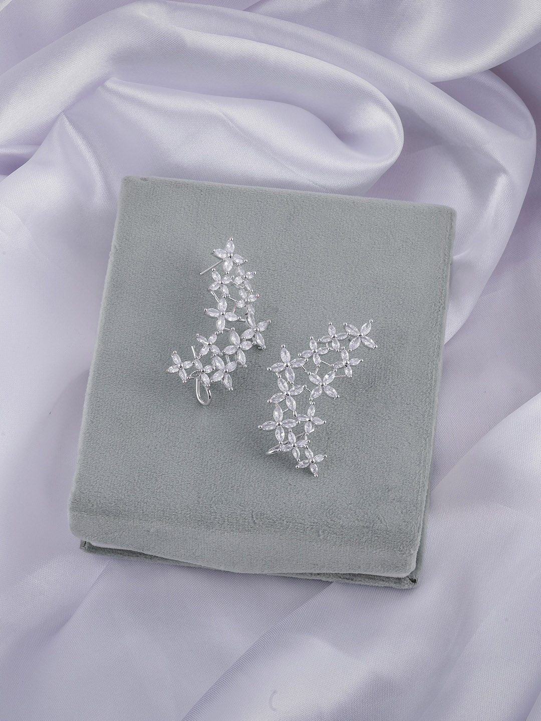 Brandsoon Silver-Toned Contemporary Studs Earrings