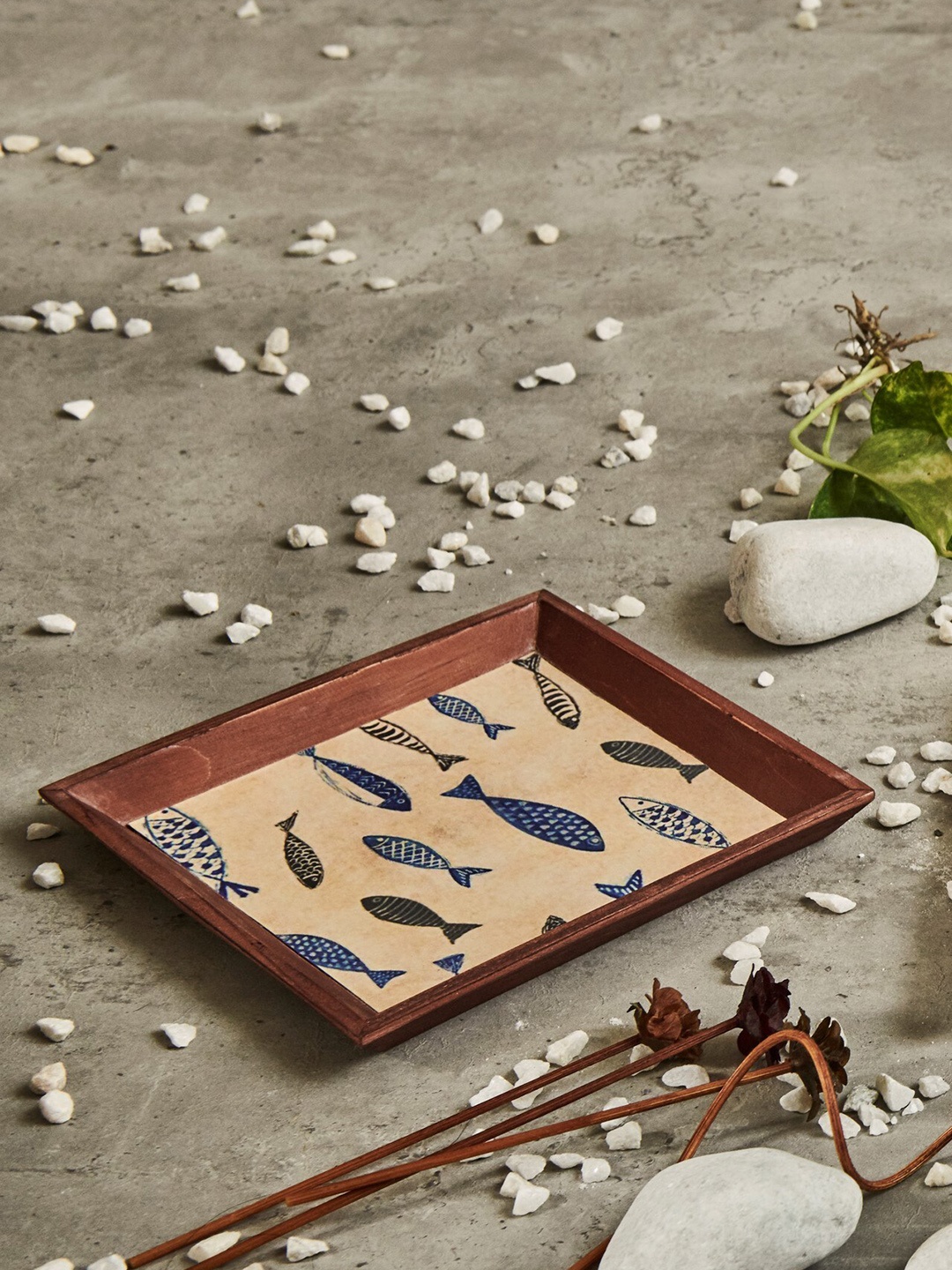 

A Tiny Mistake Rose & Beige Printed Wooden Serving Tray