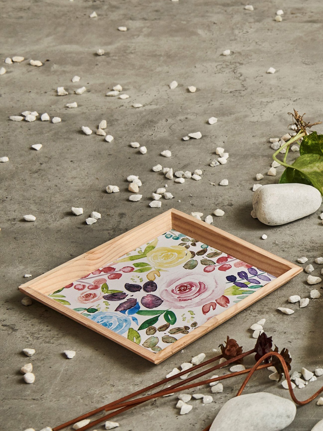 

A Tiny Mistake Taupe Printed Wooden Serving Tray