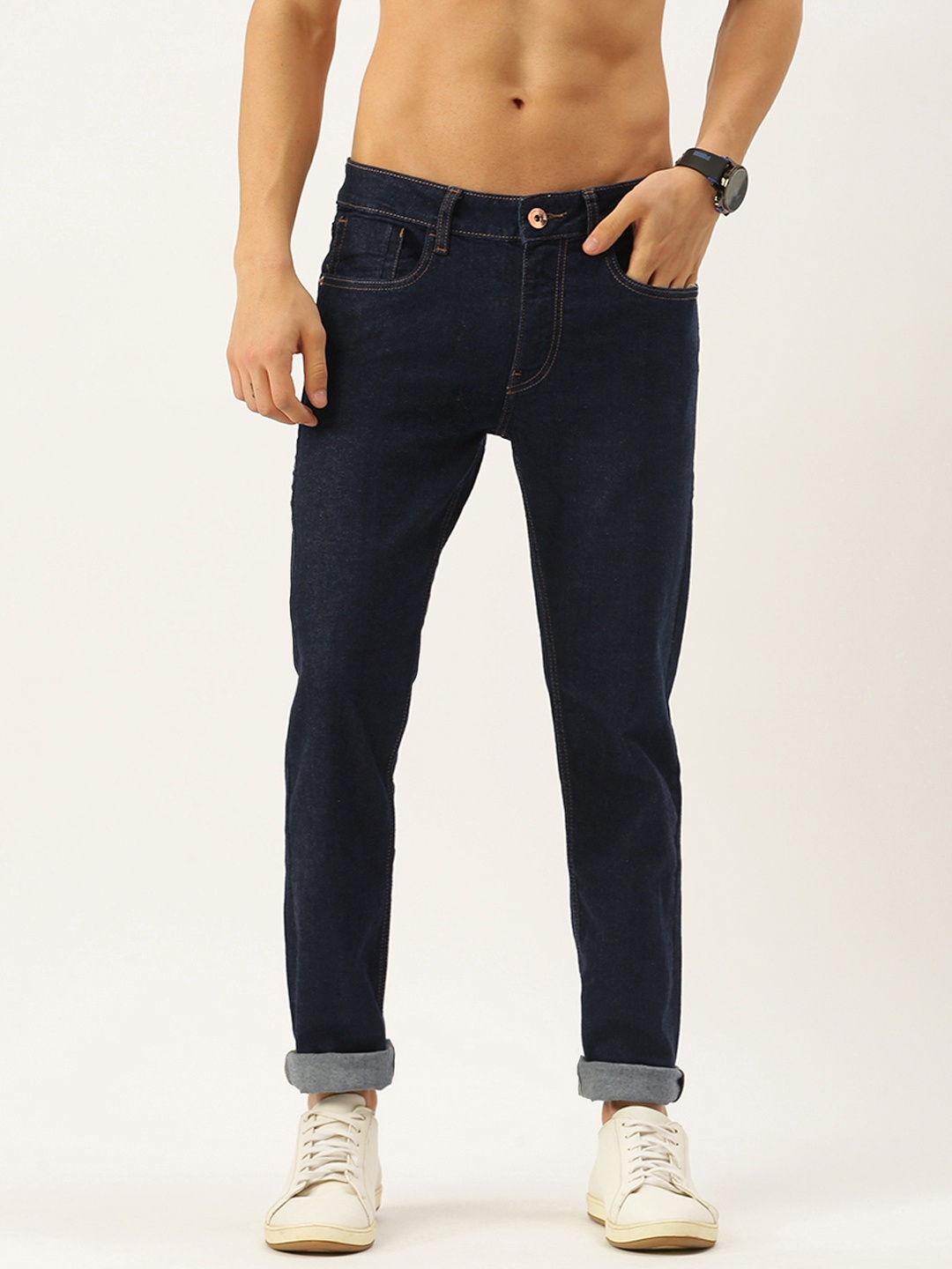 

Flying Machine Men Navy Blue Micheal Slim Tapered Fit Stretchable Jeans