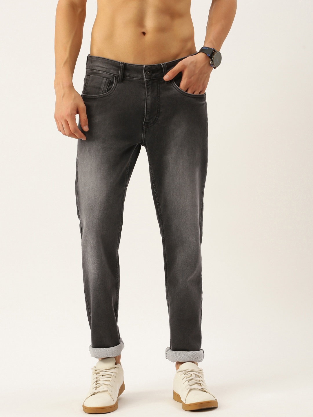 

Flying Machine Men Black Slim Tapered Micheal Fit Heavy Fade Stretchable Jeans