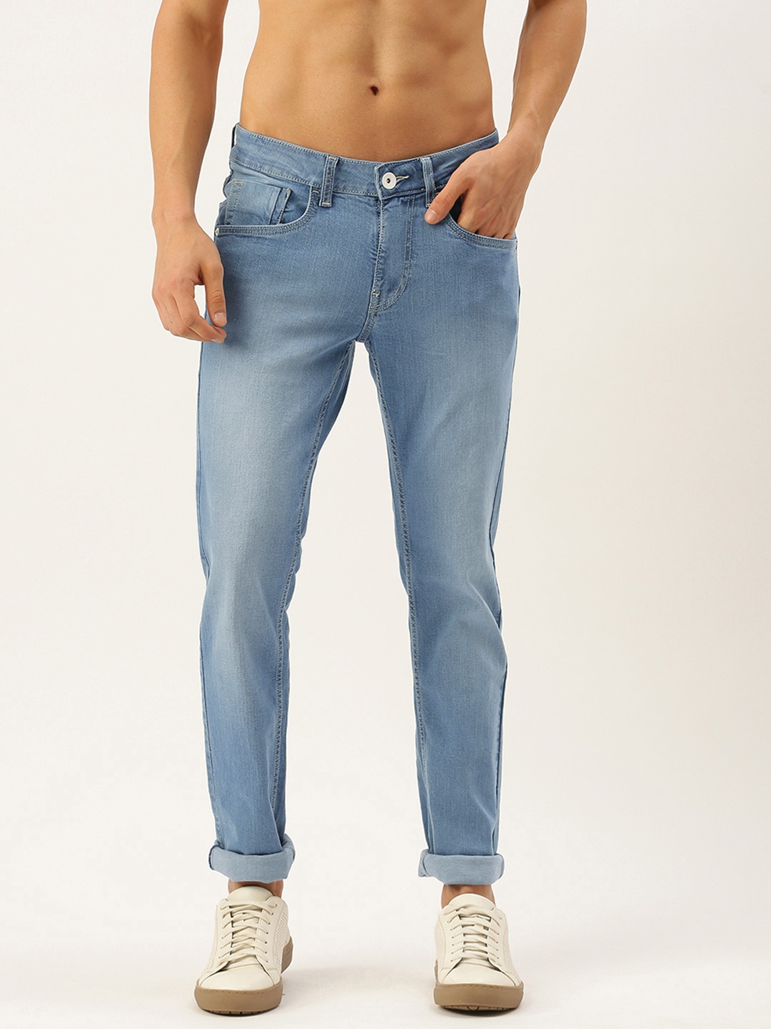 

Flying Machine Men Blue Skinny Jackson Fit Low-Rise Heavy Fade Stretchable Jeans