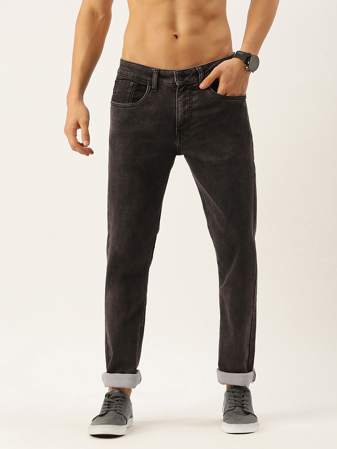 

Flying Machine Men Black Slim Tapered Micheal Fit Stretchable Jeans