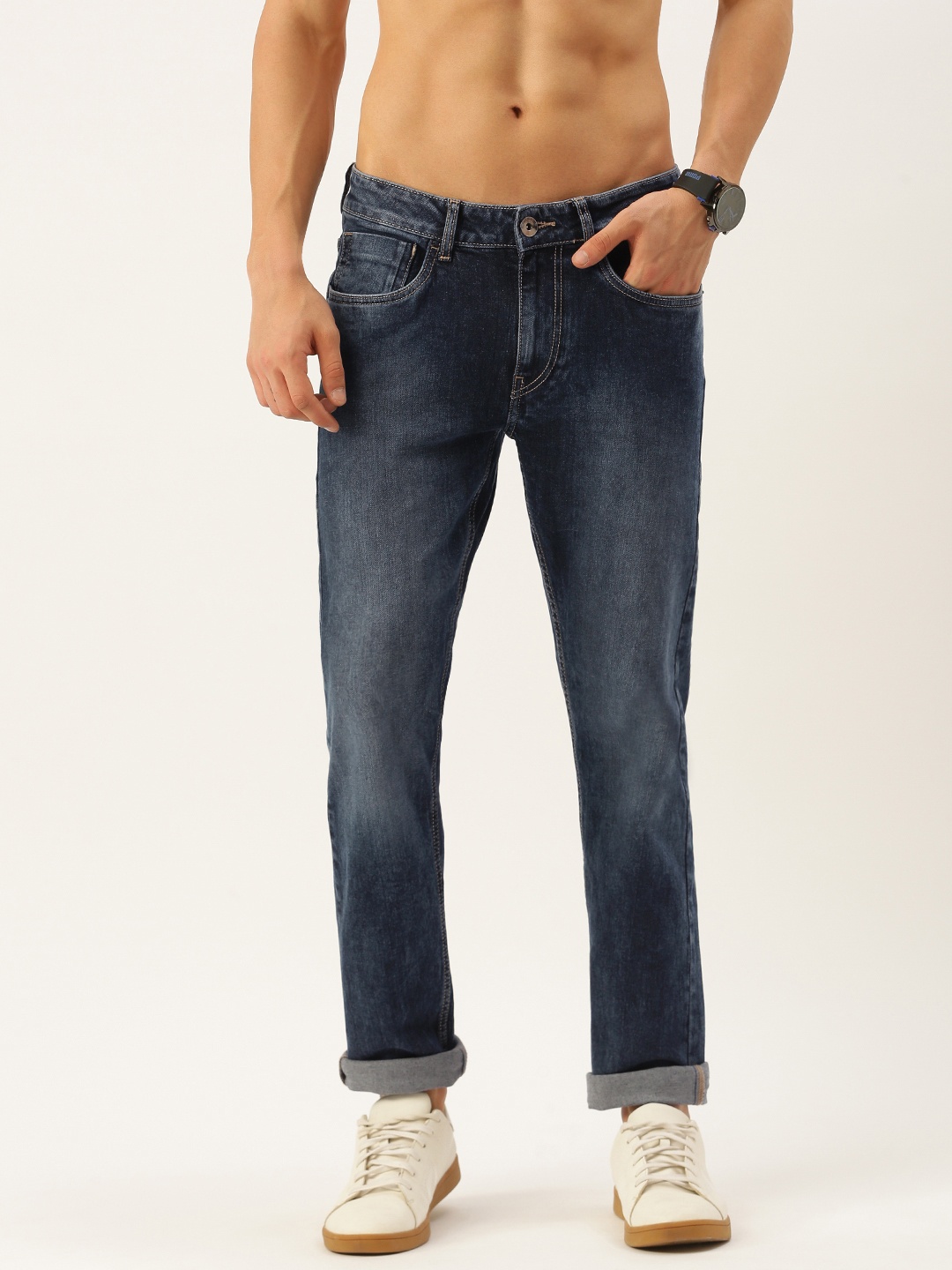 

Flying Machine Men Blue Micheal Slim Tapered Fit Light Fade Stretchable Jeans
