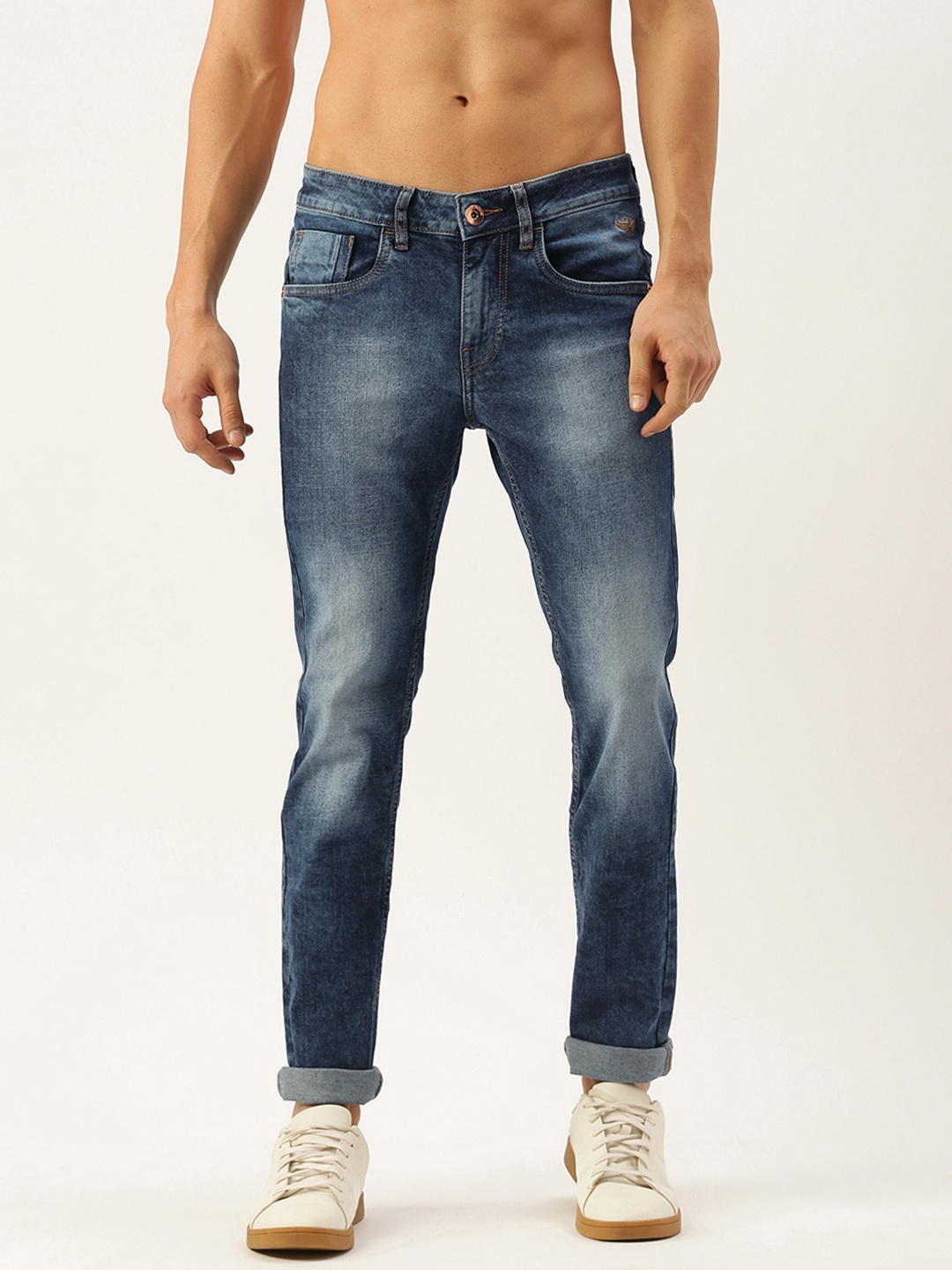 

Flying Machine Men Blue Jackson Skinny Fit Low-Rise Heavy Fade Stretchable Jeans