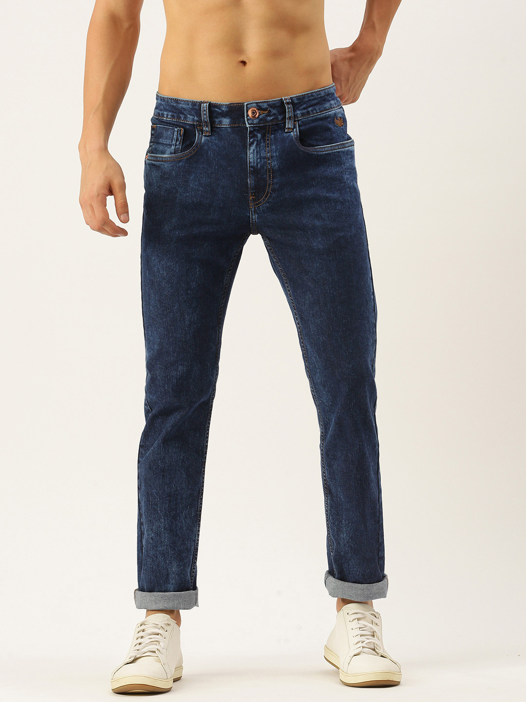 

Flying Machine Men Blue Micheal Slim Fit Acid Wash Stretchable Jeans