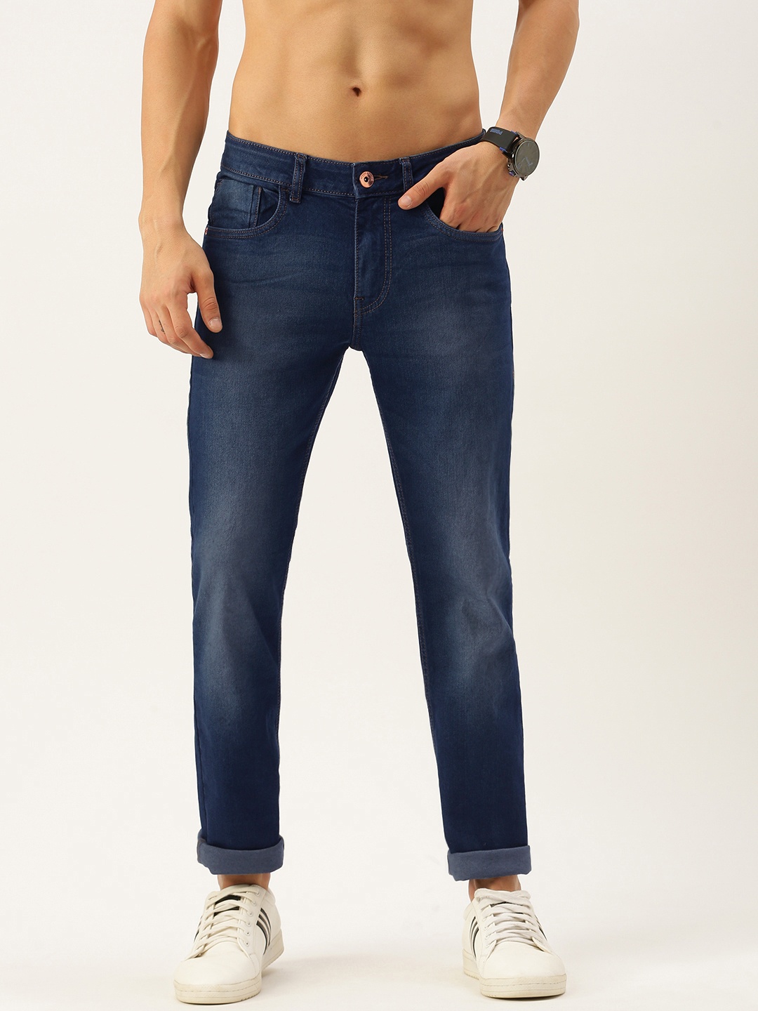 

Flying Machine Men Blue Micheal Slim Tapered Fit Light Fade Stretchable Jeans