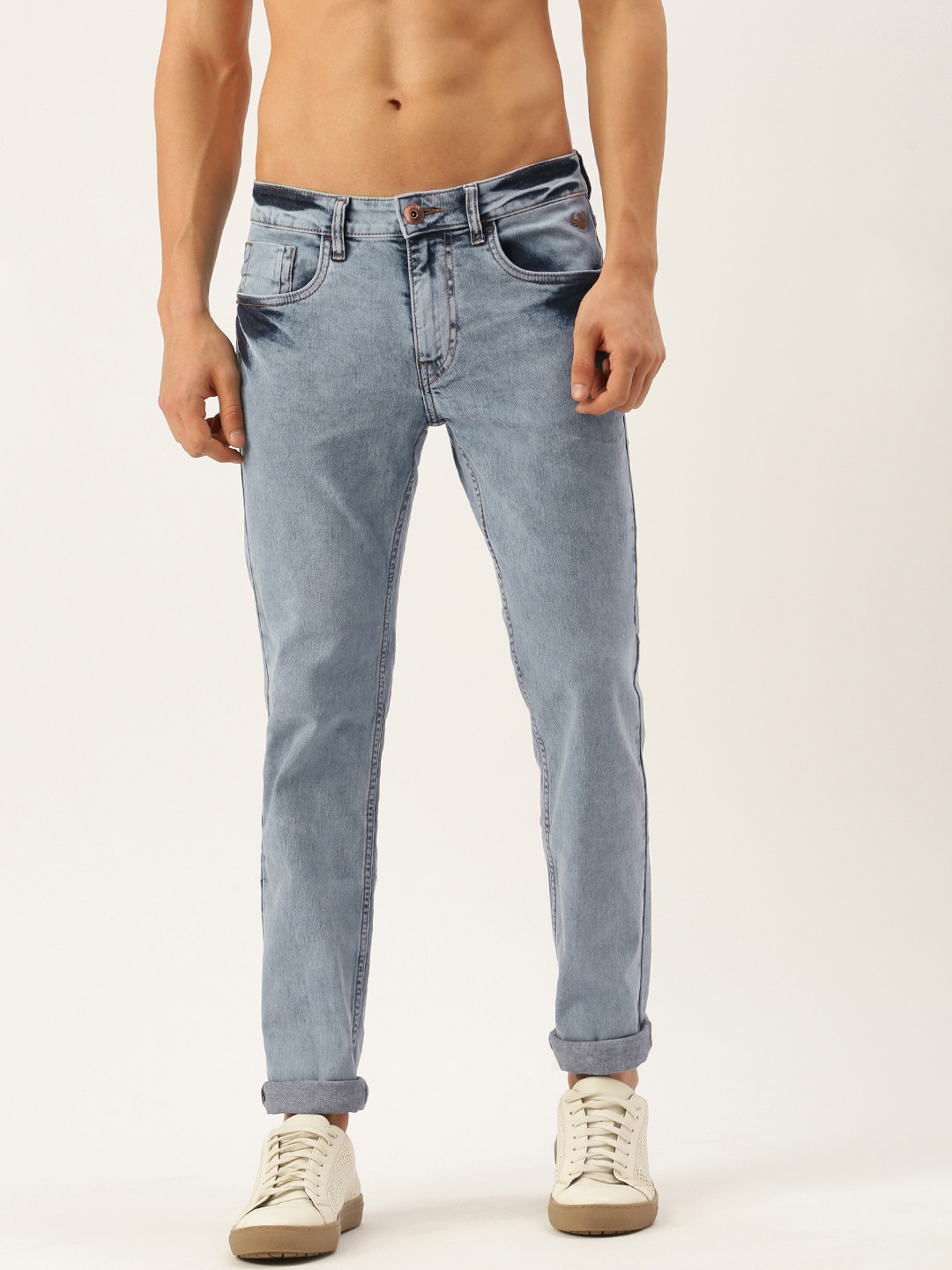 

Flying Machine Men Blue Michael Slim Fit Mid-Rise Heavy Fade Stretchable Jeans