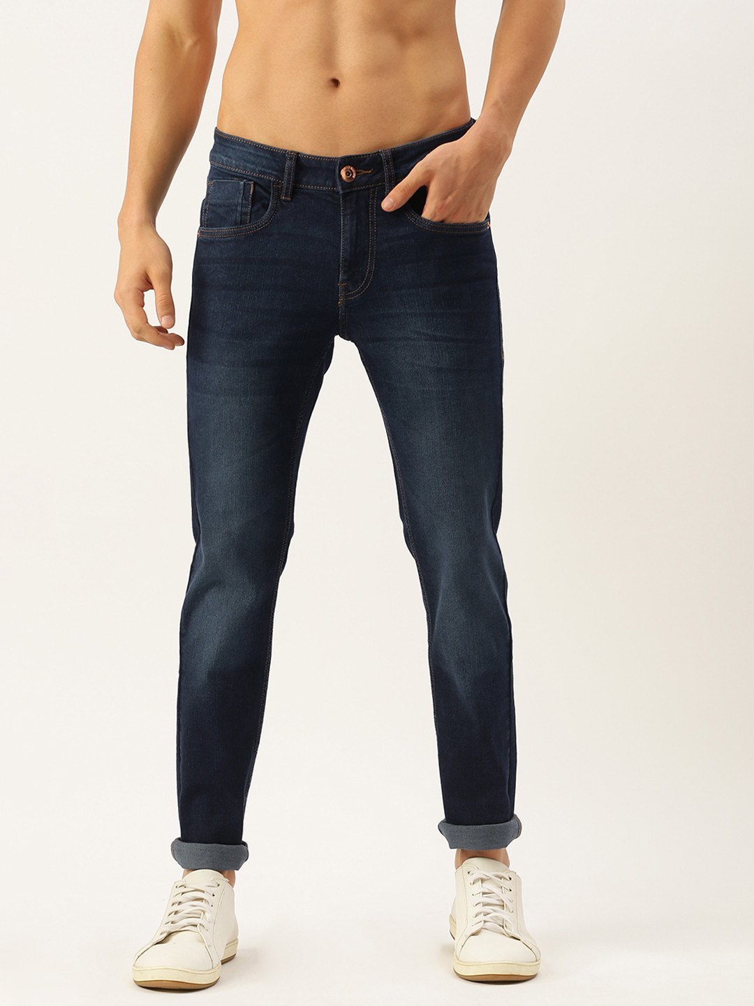 

Flying Machine Men Blue Low-Rise Light Fade Stretchable Skinny Fit Casual Jeans