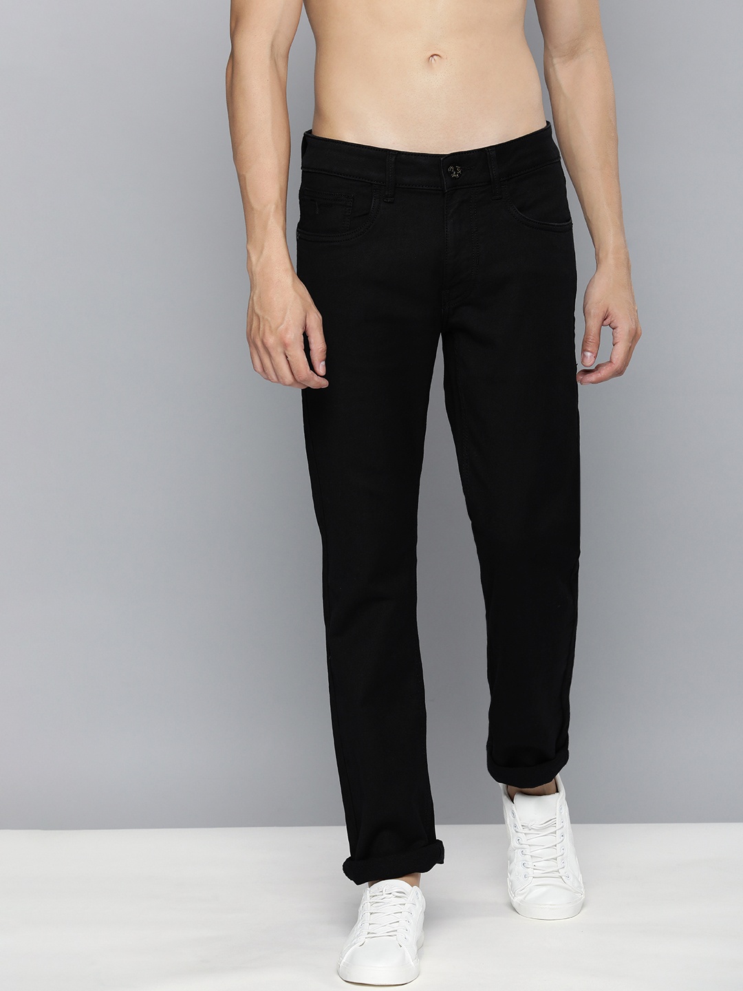 

Flying Machine Men Black Micheal Slim Fit Mid-Rise Stretchable Jeans