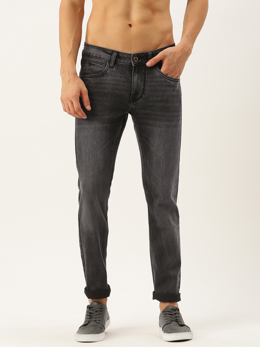 

Flying Machine Men Black Jackson Skinny Fit Low-Rise Light Fade Stretchable Jeans