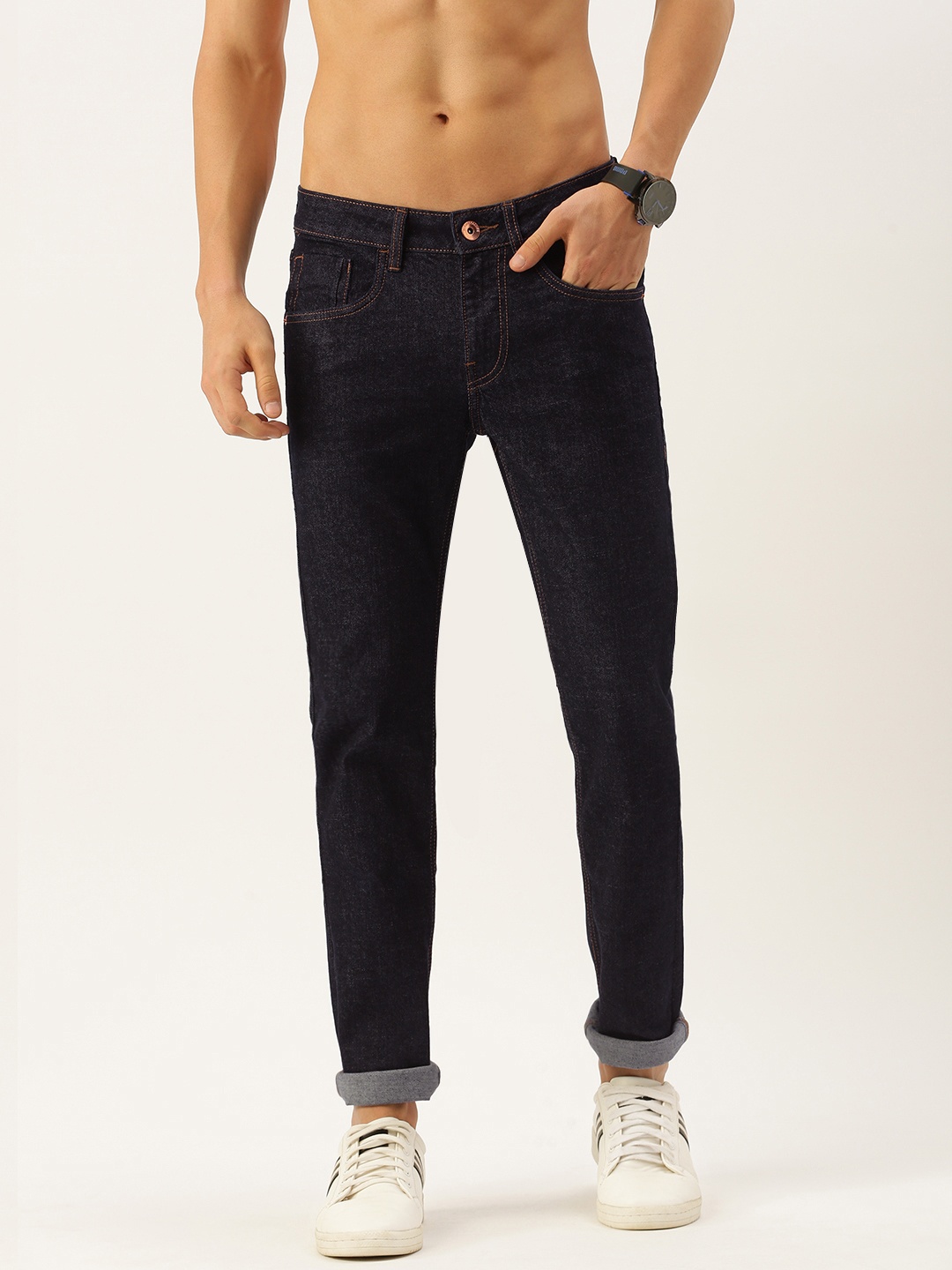 

Flying Machine Men Navy Blue Jackson Skinny Fit Low-Rise Stretchable Jeans