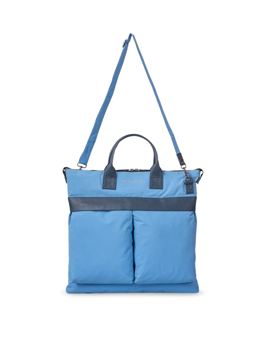 

STRAP IT Blue Oversized Structured Handheld Bag