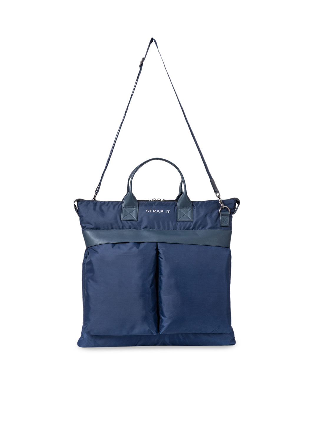 

STRAP IT Blue Structured Tote Bag