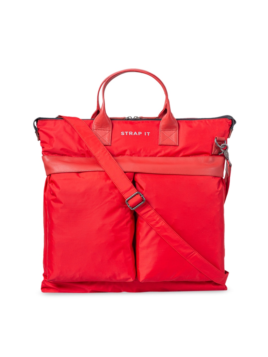 

STRAP IT Red Structured Water Resistant 15 Inch laptop Tote Bag