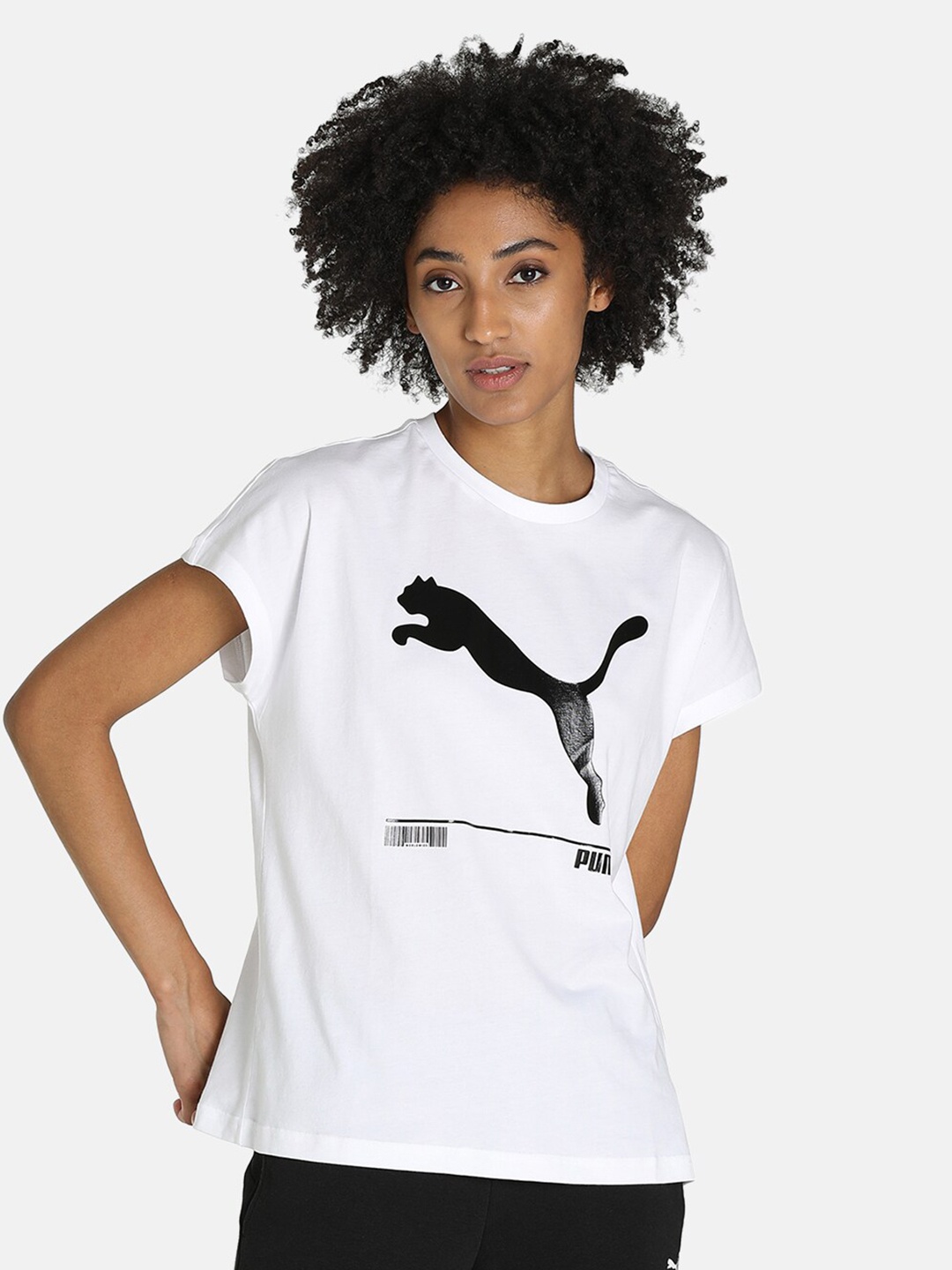 

Puma Women White Brand Logo T-shirt