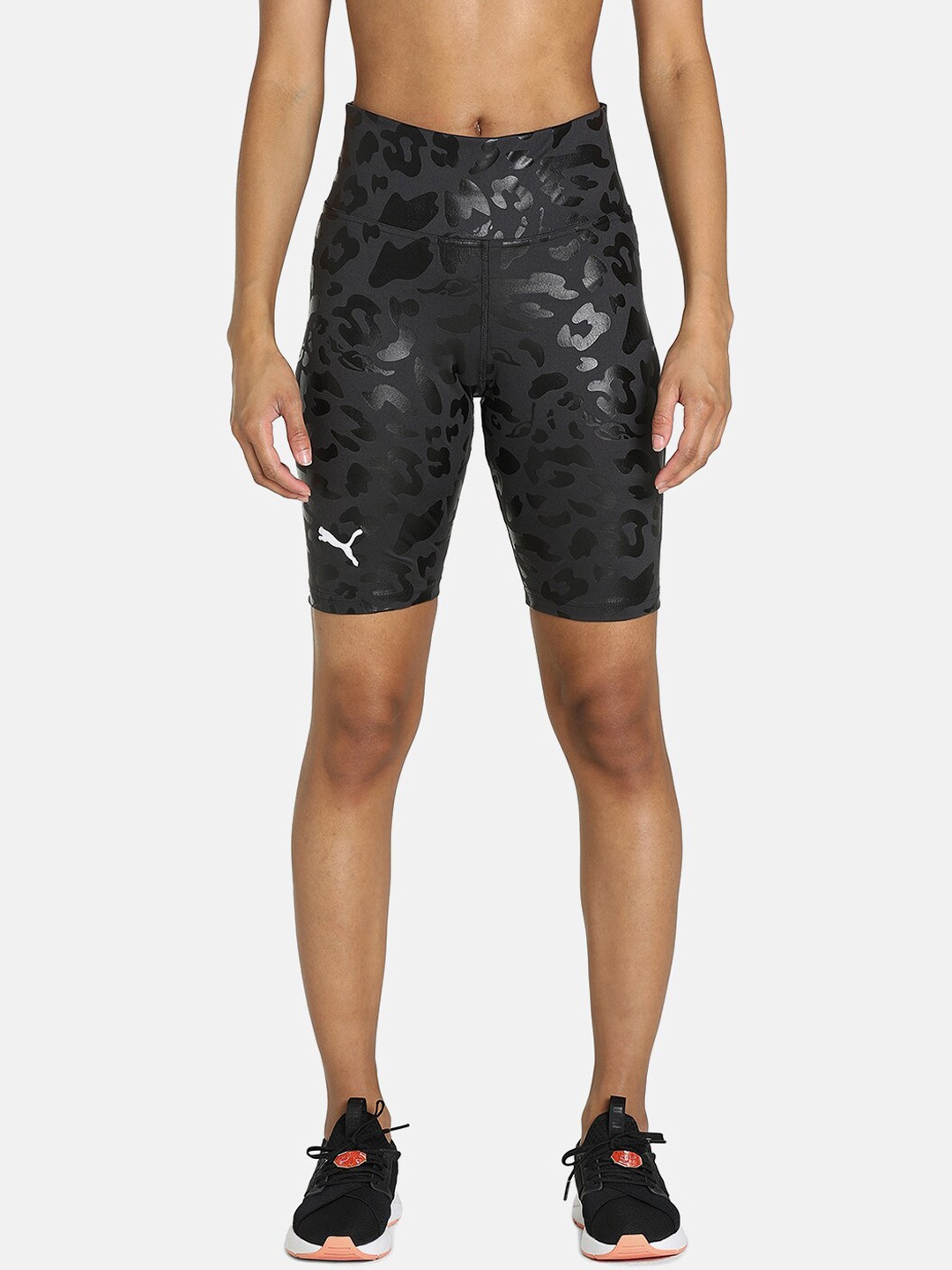 

Puma Women Black Give Buckets Biker Printed Sports Shorts