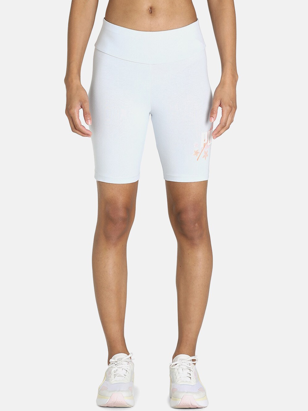 

Puma Women White Cotton Solid Shorts