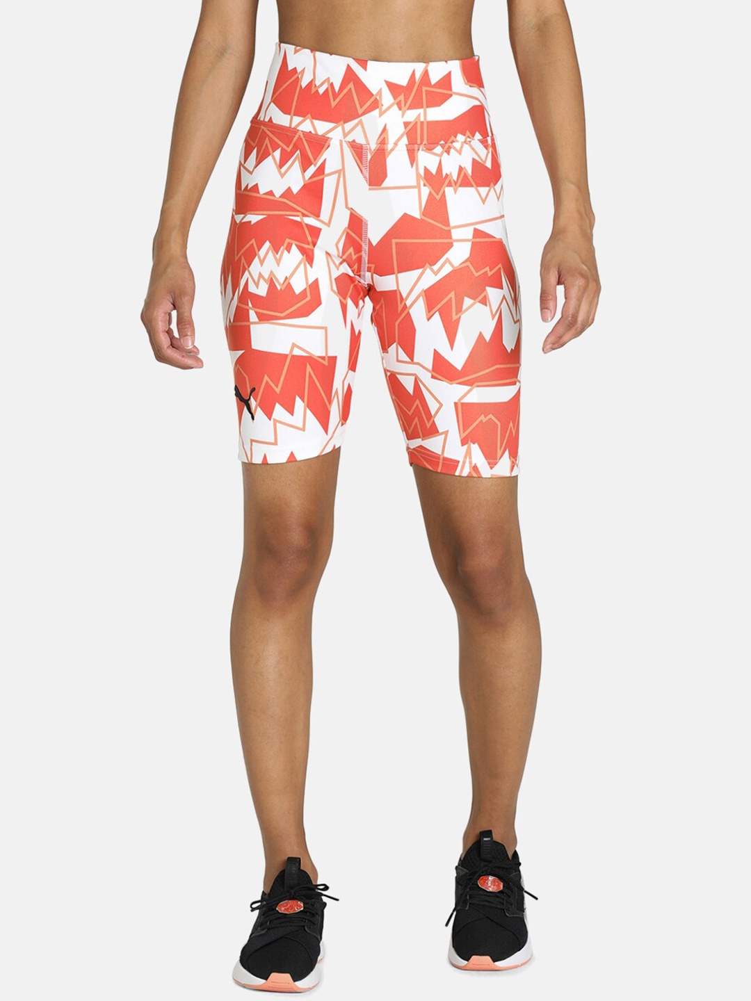 

Puma Women Red Give Buckets Biker AOP Sports Shorts