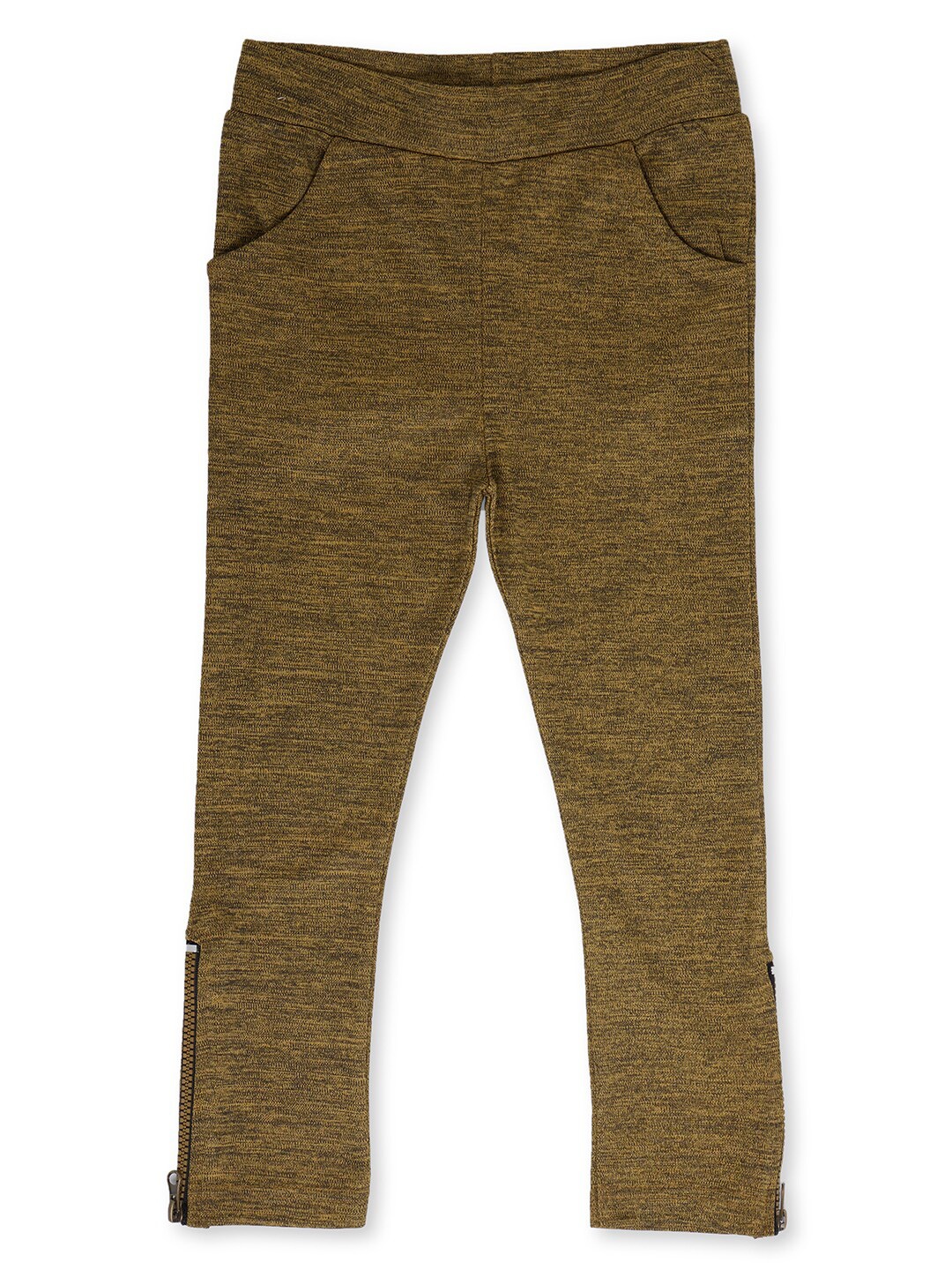 

earth conscious Girls Beige Solid Relaxed-Fit Jeggings