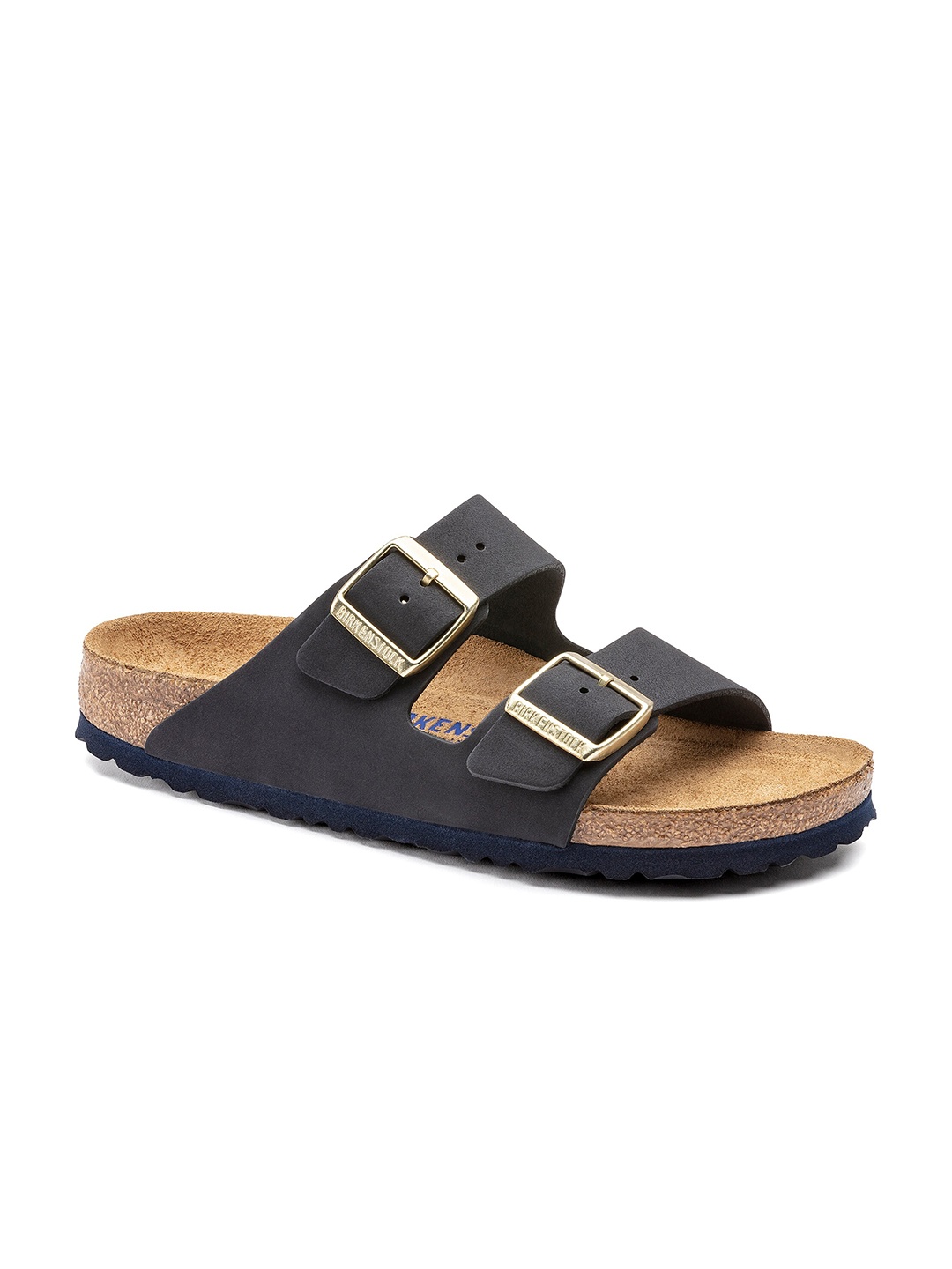 

Birkenstock Black & Brown Narrow Width Leather Arizona Comfort Sandals with Buckles