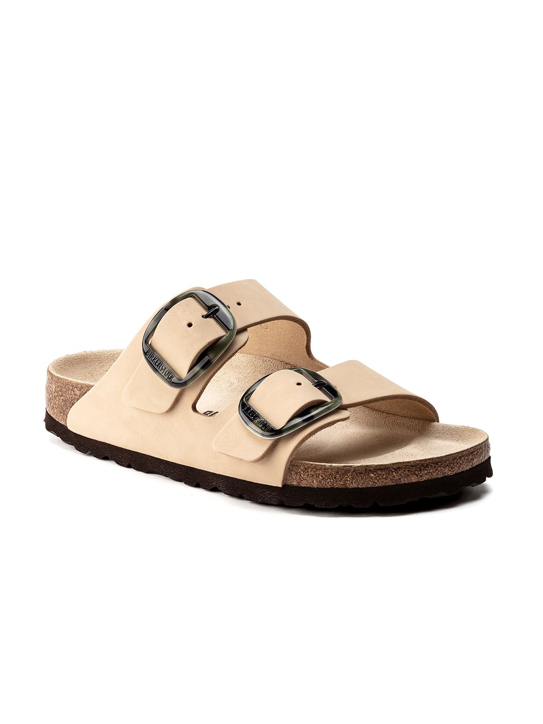 

Birkenstock Beige Narrow Width Leather Arizona Comfort Sandals with Buckles