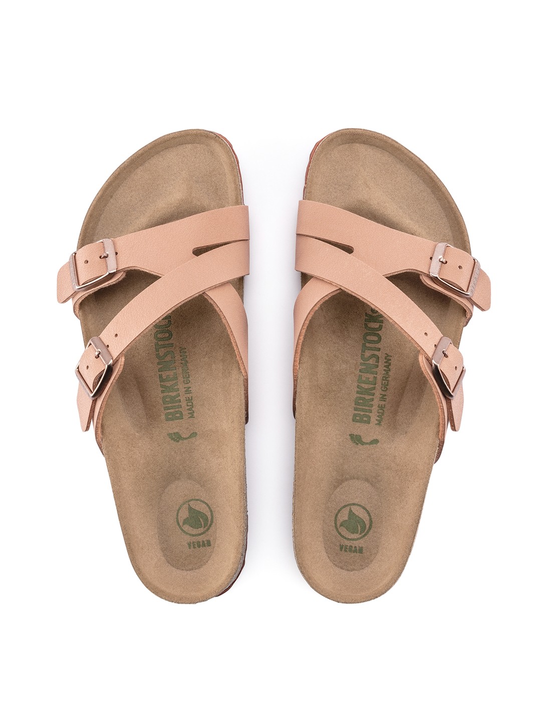 

Birkenstock Women Peach-Coloured Narrow Yao Vegan Open Toe Flats with Buckles