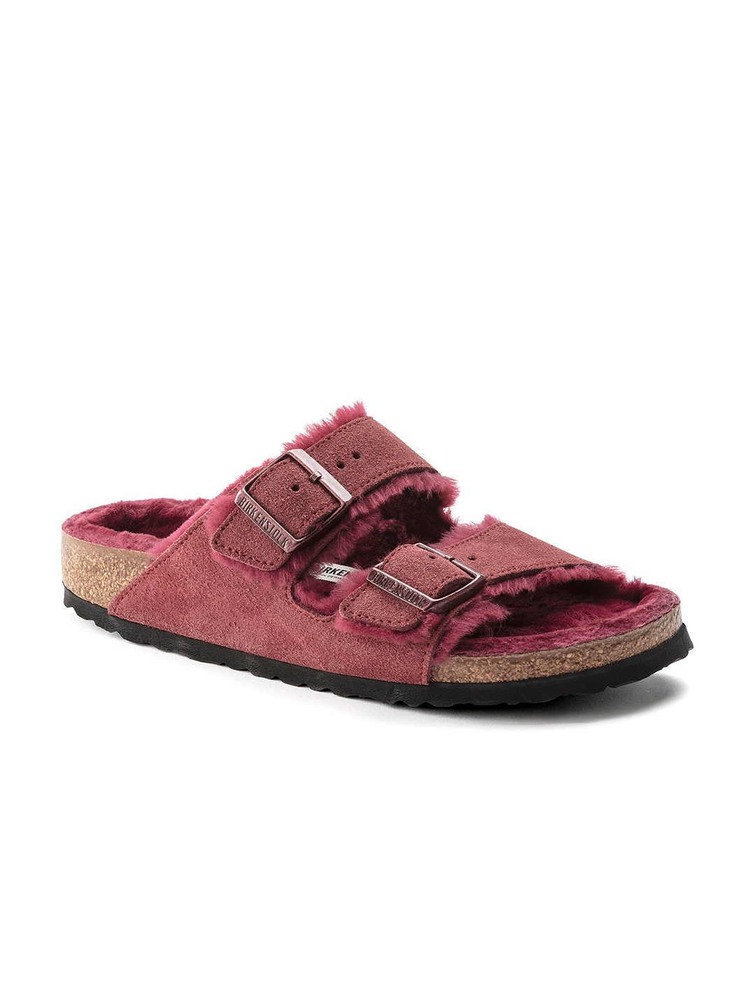 

Birkenstock Red Arizona Suede Narrow Width Comfort Sandals with Buckles