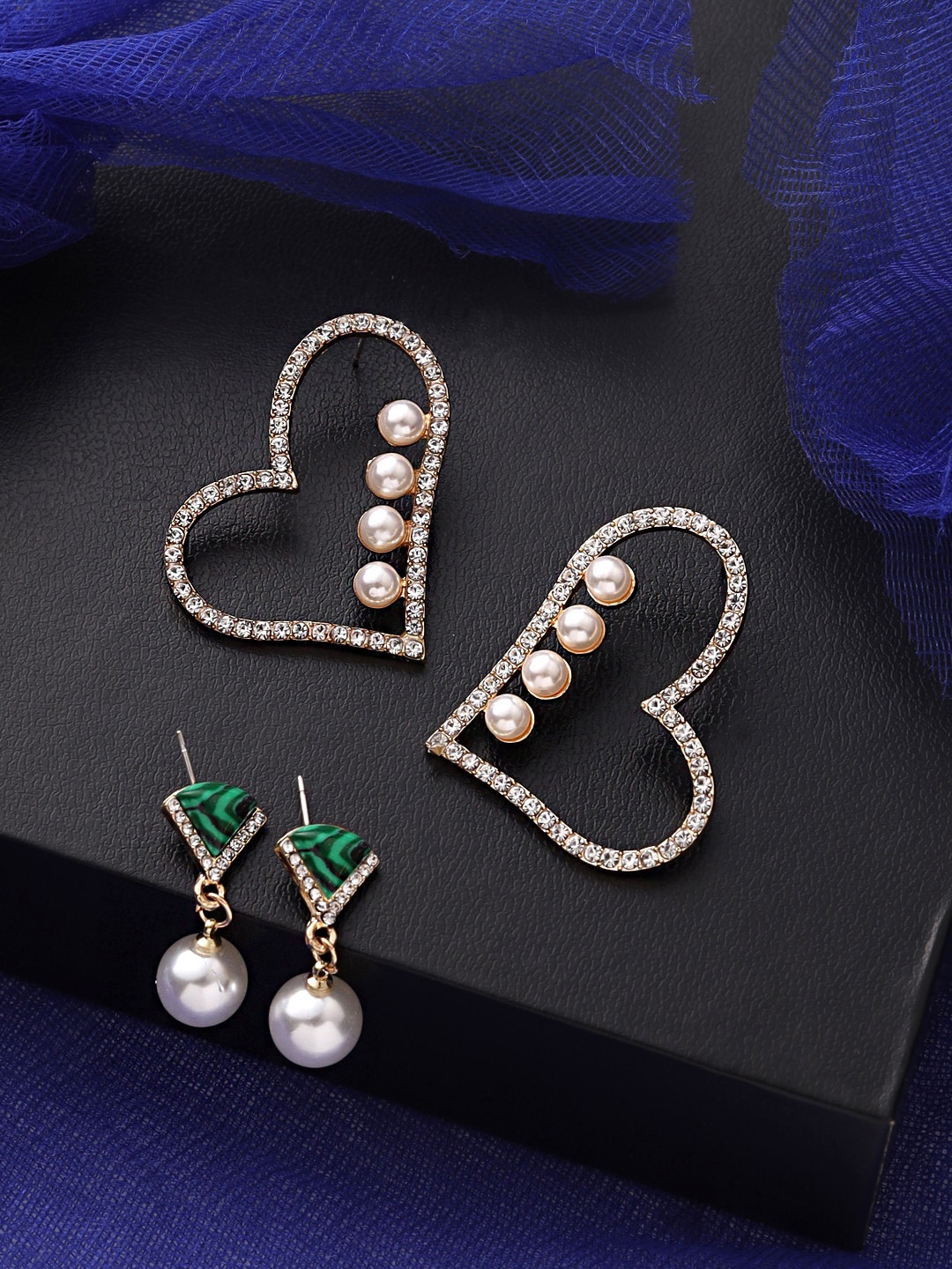 

Yellow Chimes Set Of 2 Gold-Plated Drop Earrings