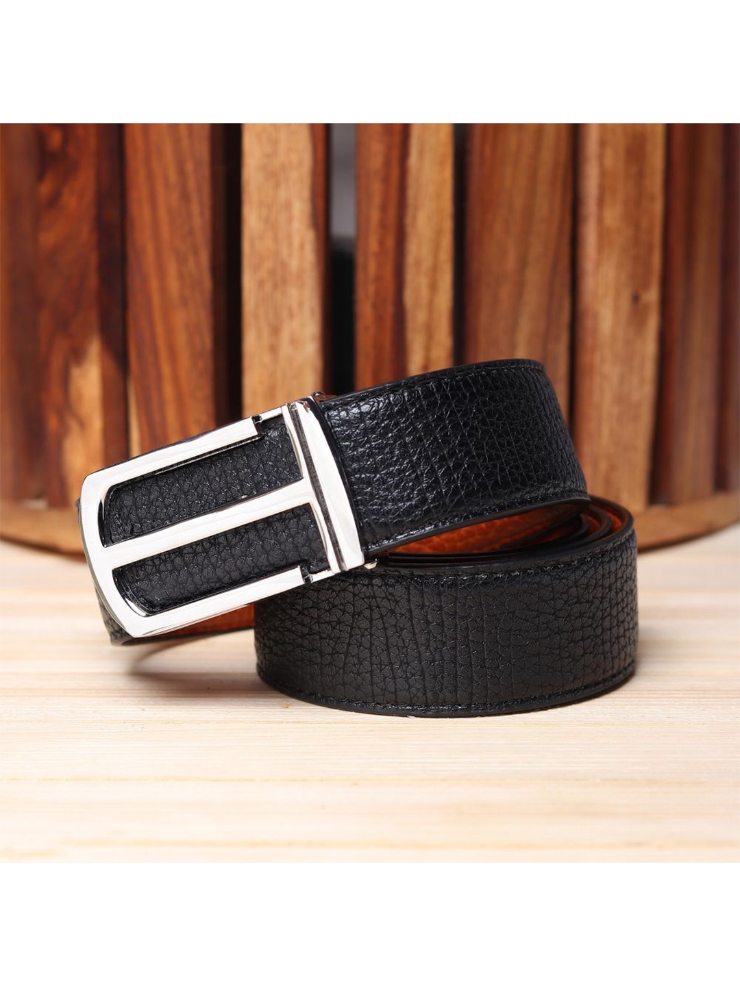 

Kastner Men Black Textured Reversible Formal Belt