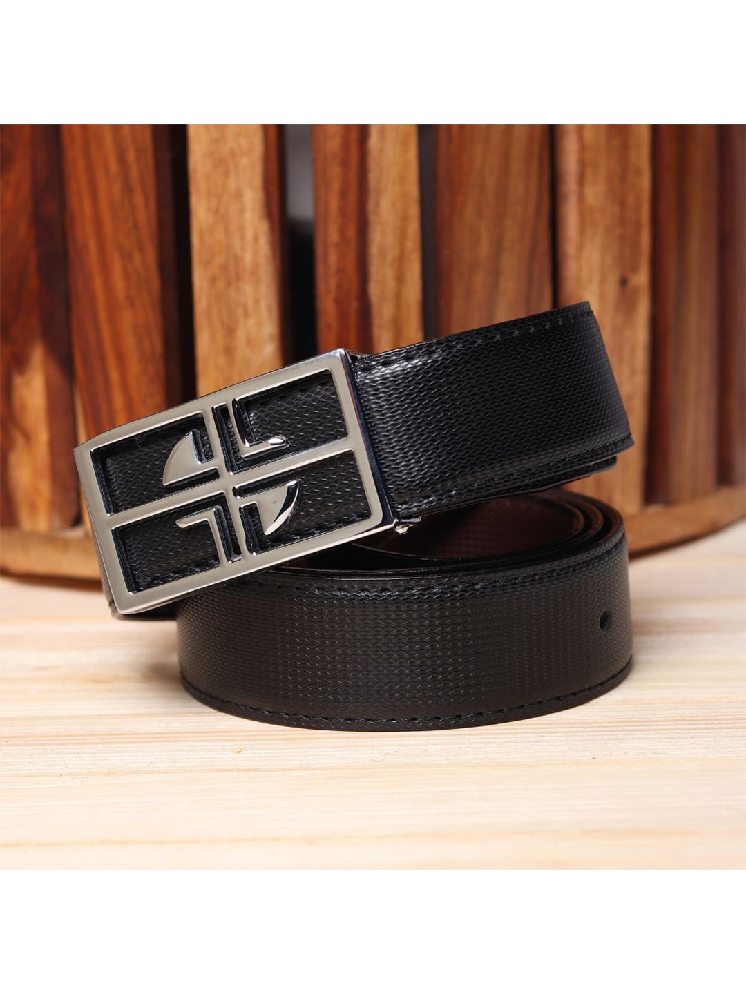 

Kastner Men Black Printed Reversible Formal Belt
