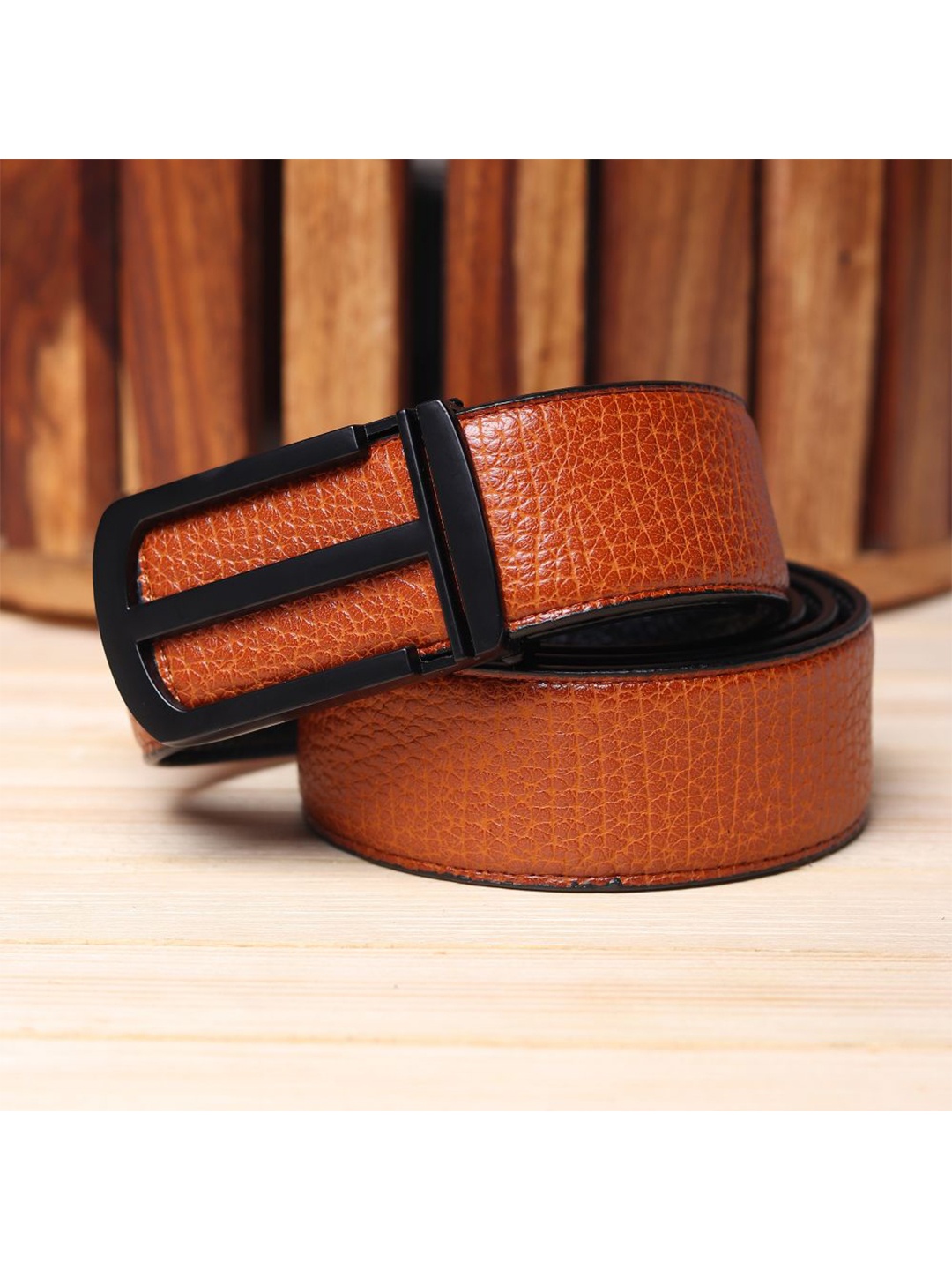 

Kastner Men Tan Brown Textured Formal Belt