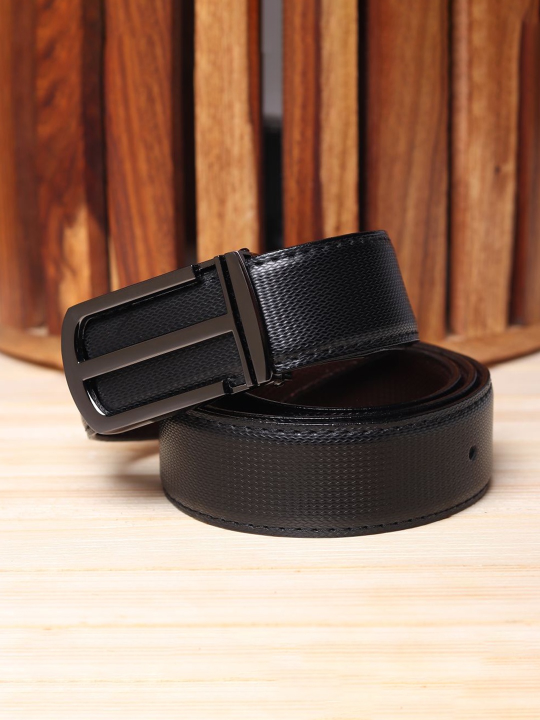 

Kastner Men Black Textured Formal Belt