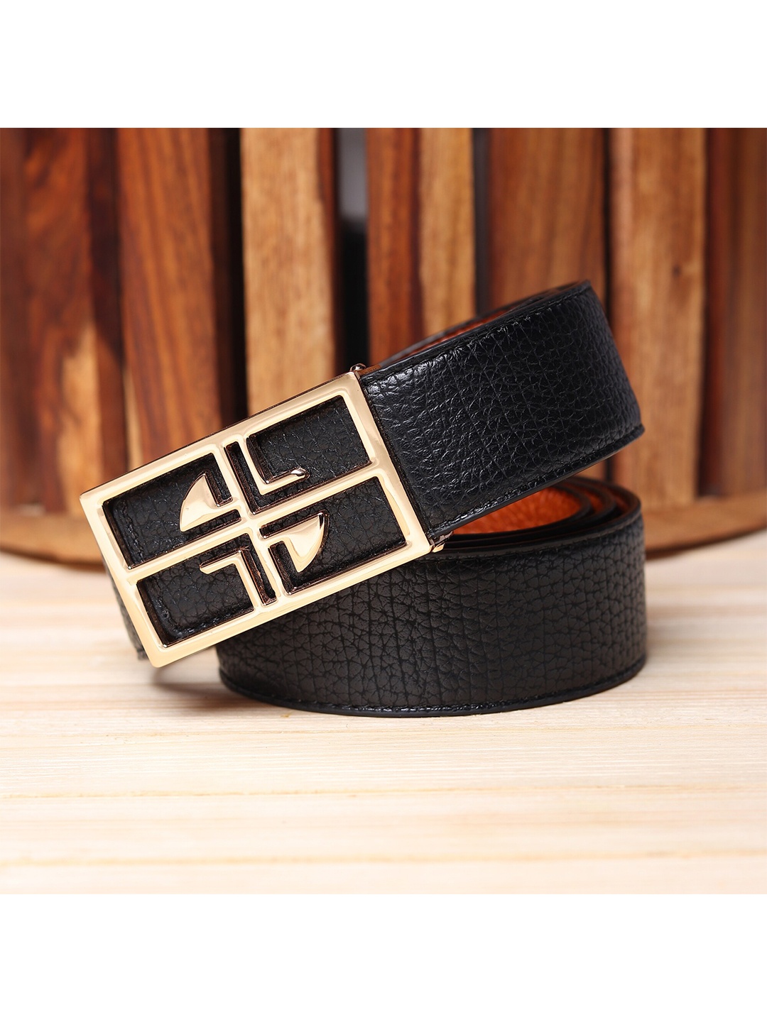 

Kastner Men Black Textured Formal Belt