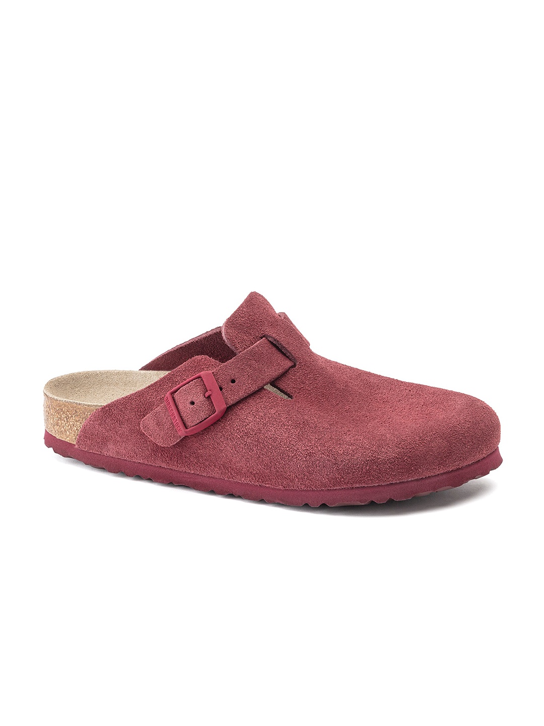 

Birkenstock Unisex Red Regular Width Boston Suede Clogs