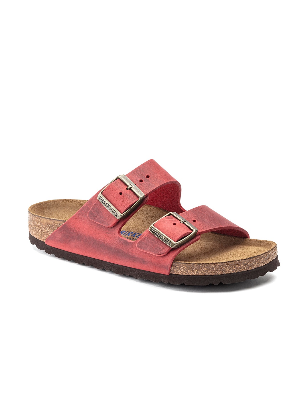 

Birkenstock Unisex Red Narrow Width Arizona Leather Comfort Sandals