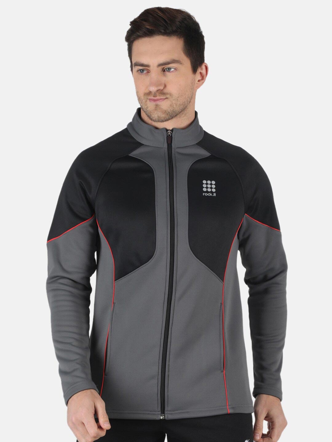 

rock it Men Grey Colourblocked Sweatshirt