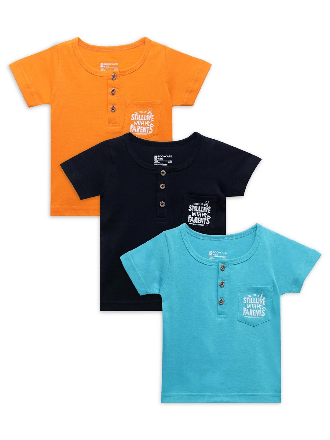 

Bodycare Kids Boys Pack Of 3 Cotton T-shirts, Black