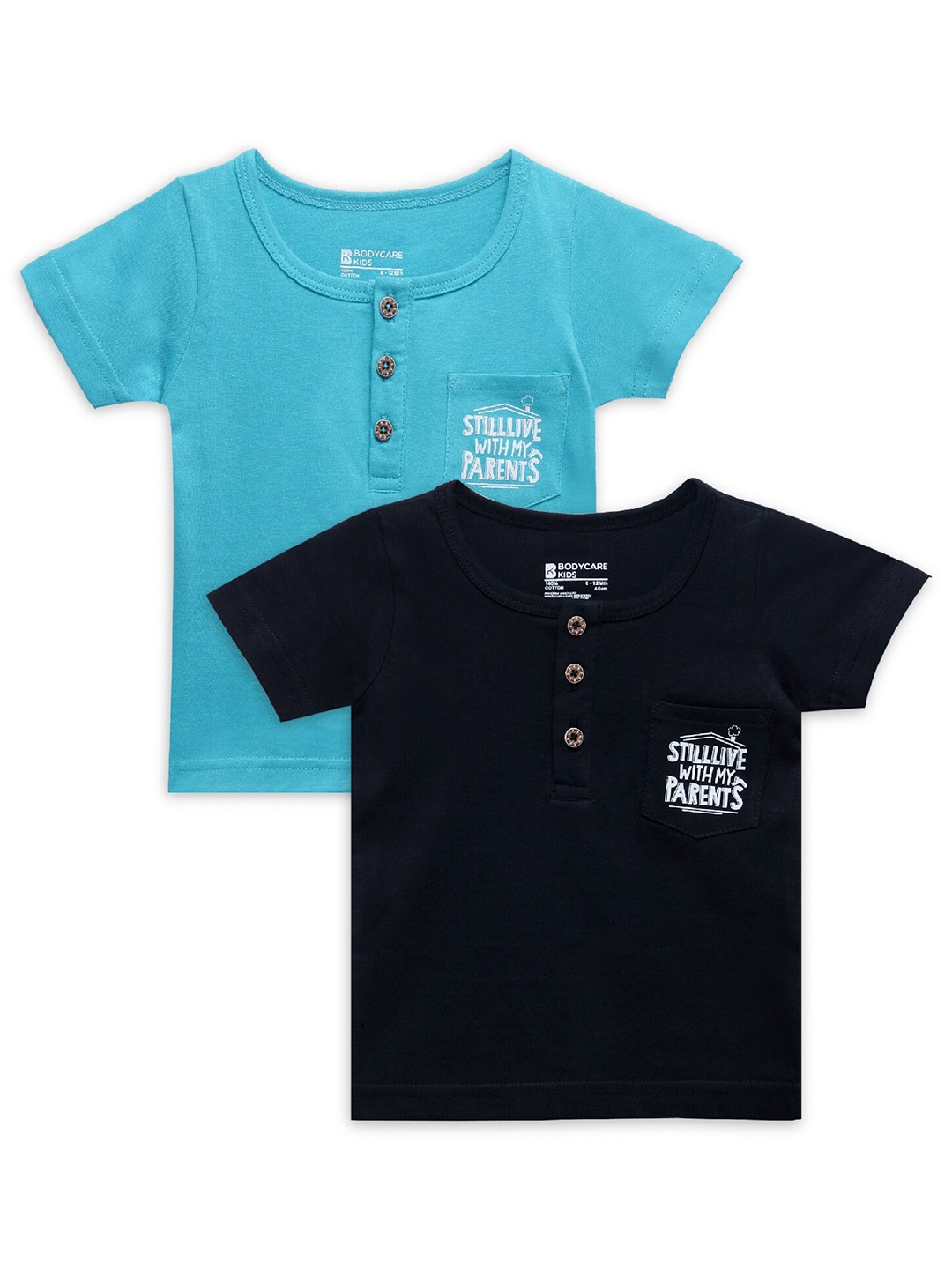 

Bodycare Kids Boys Sea Green & Black Pack of 2 Cotton T-shirt