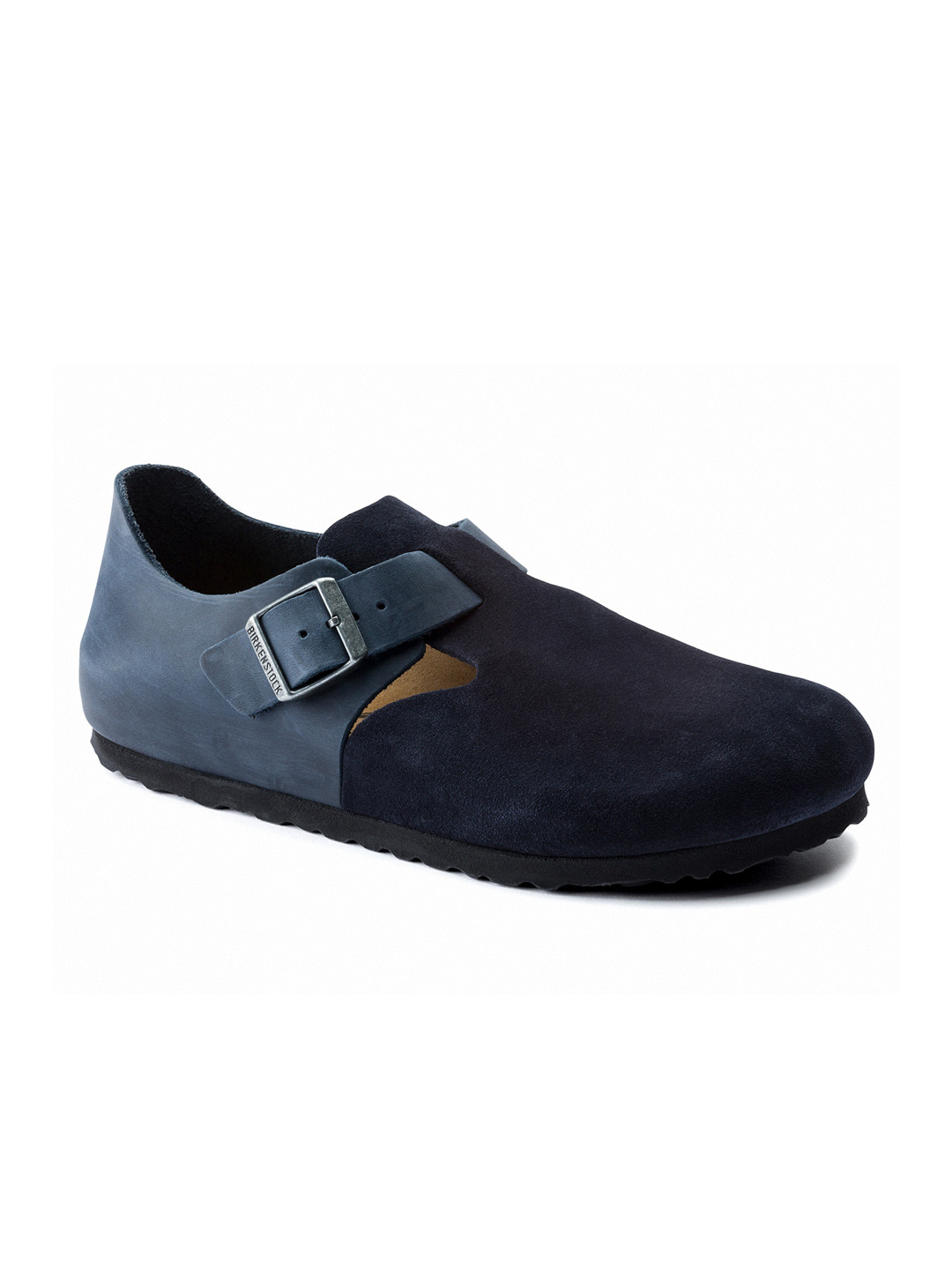 

Birkenstock Unisex Navy Blue Regular Width London Oiled Leather Low Shoes