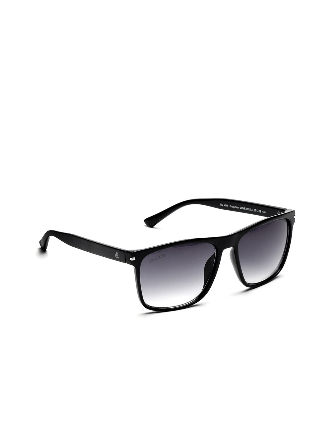 

Duke Unisex Grey Lens & Black Rectangle Sunglasses with UV Protected Lens DUKE-002-C1