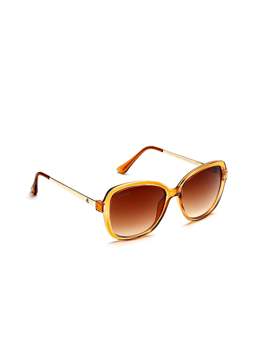 

Duke Unisex Brown Lens & Yellow Oversized Sunglasses with UV Protected Lens DUKE-003-C2, Beige