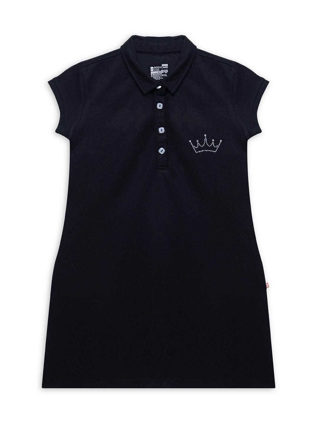 

PROTEENS Girls Black Polo Collar T-shirt