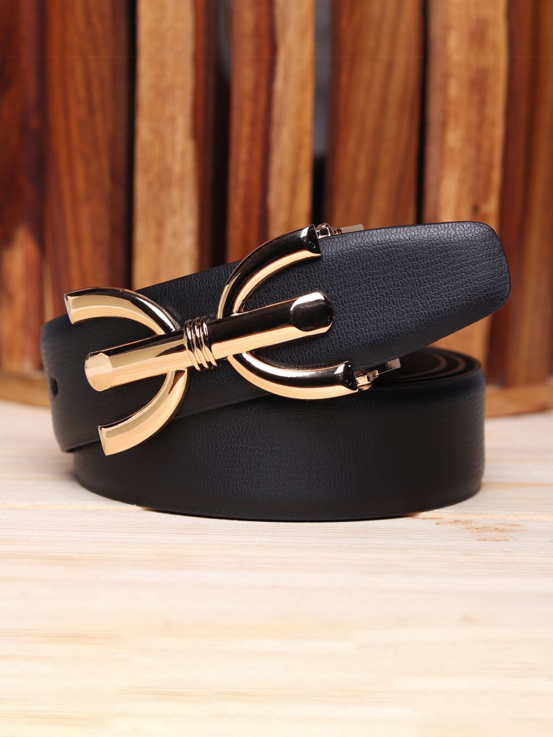 

Kastner Men Black Textured Formal Belt