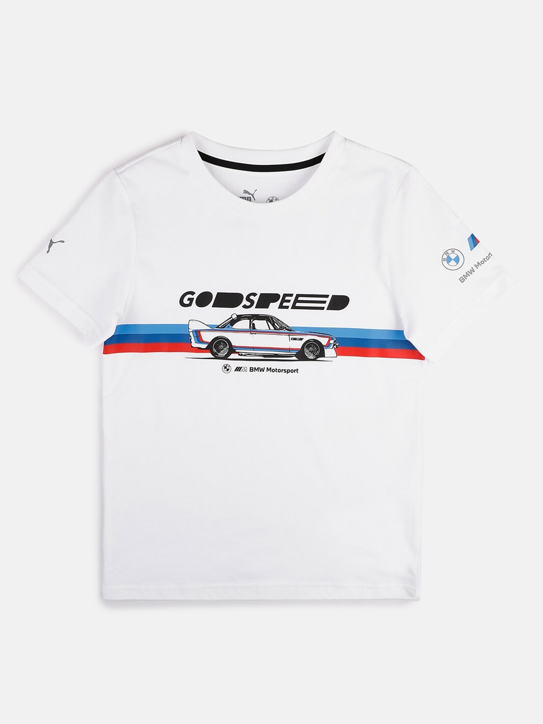 

PUMA Motorsport Boys White Motorsport Car Printed T-shirt