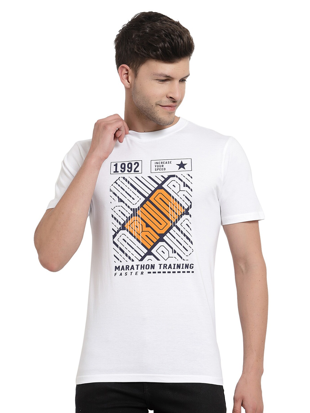 

PROTEENS Men White Printed T-shirt